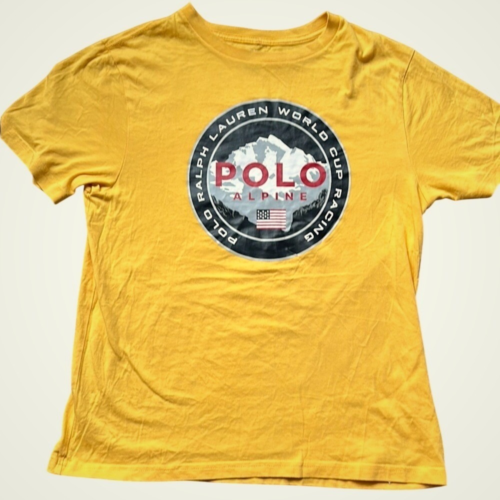 Polo by Ralph Lauren Yellow Short Sleeve Tee Youth Size 14-16 Casual Cotton